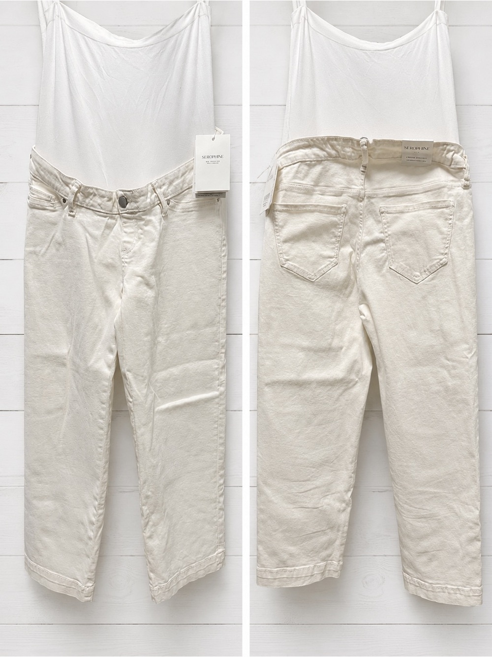 Organic Cropped Straight Wide-Leg Maternity Jeans / US 8